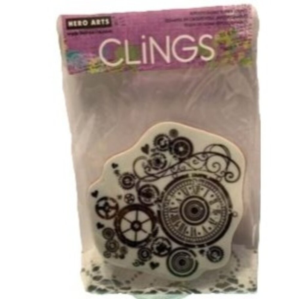 Hero Arts Watch Gears Cling Rubber Stamp Steampunk Clock & Gears Design New